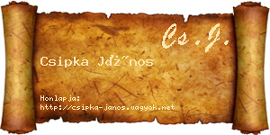 Csipka János névjegykártya