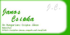 janos csipka business card